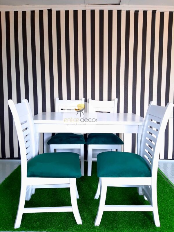 4 Seater White and Emarald Green