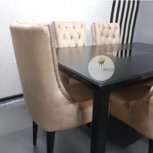 6 seater beige dining set