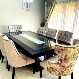 8 seater lux tufted back dining