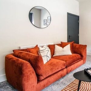 burnt orange sofa set