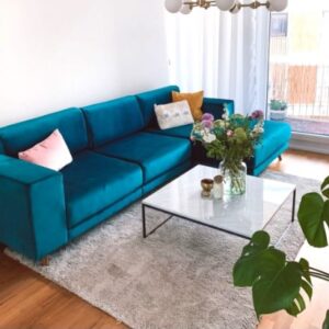 teal blue sectional sofa